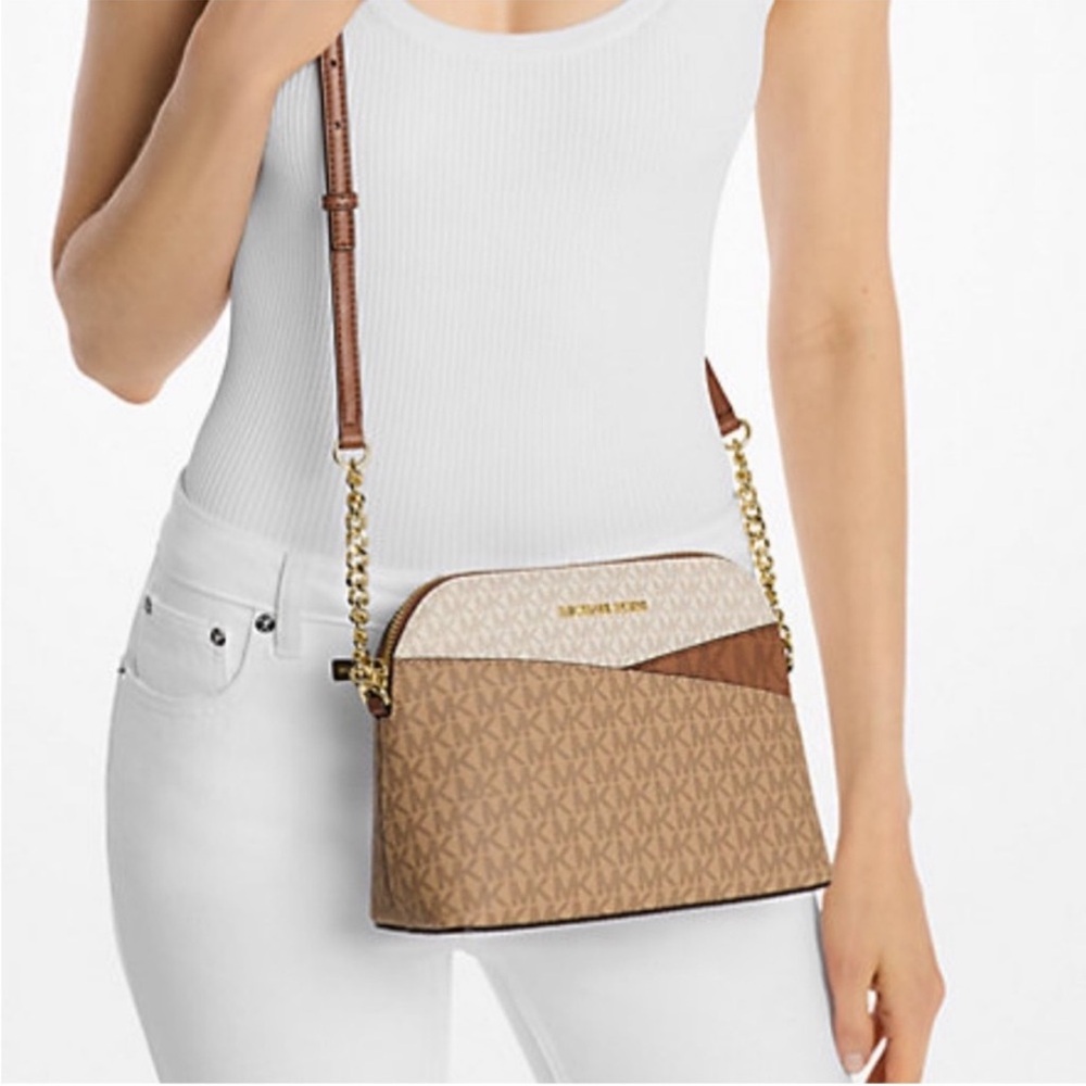 Michael Kors  $398 Tan and White Crossbody Bag - Picture 3 of 12